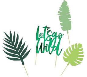 Hootyballoo Let's Go Wild Cake Toppers | 4 pieces Hootyballoo Let's Go Wild Cake Toppers | 4 pieces
