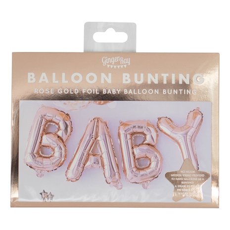 Ginger Ray Ballon folie set BABY Rosé goud