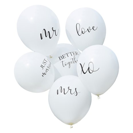 Ginger Ray Mr und Mrs Hochzeit Ballon Set | 6 Stück Ginger Ray Mr und Mrs Hochzeit Ballon Set | 6 Stück