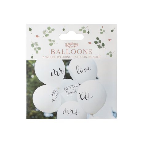Ginger Ray Mr and Mrs Wedding Balloon Set | 6 pieces Ginger Ray Mr and Mrs Wedding Balloon Set | 6 pieces