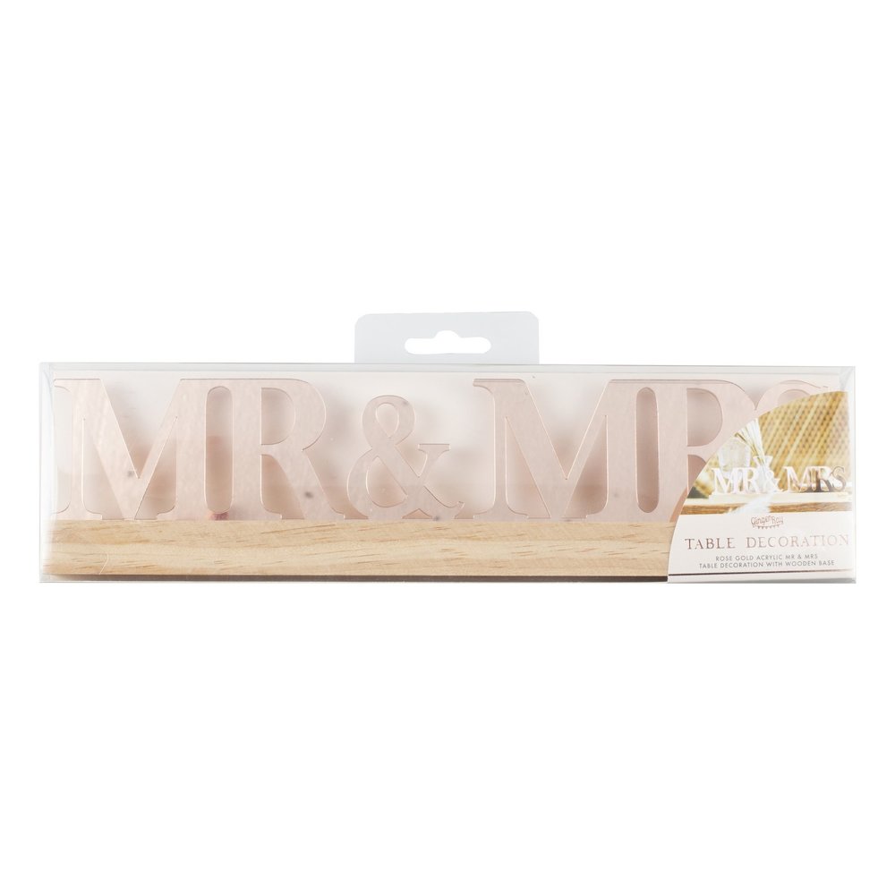 Ginger Ray Décoration de table Mr et Mrs or rose | 30x7,5cm Ginger Ray Décoration de table Mr et Mrs or rose | 30x7,5cm