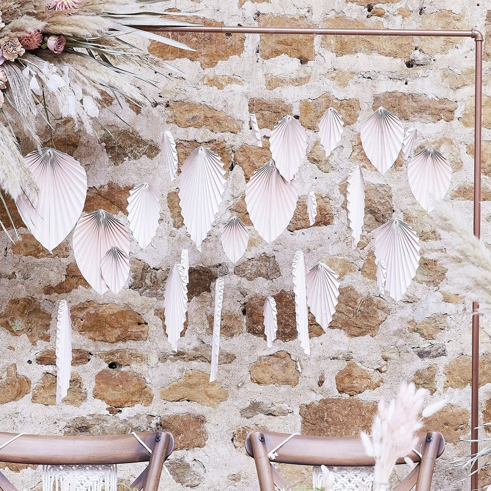 Ginger Ray Palmbladeren backdrop Blush | 25 stuks