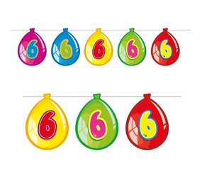 Folat Flag -Linie Slingerballon Form 6 Jahre | 10 Meter