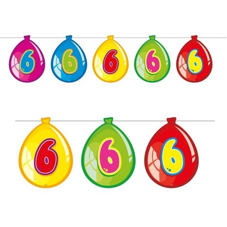 Folat Flag -Linie Slingerballon Form 6 Jahre | 10 Meter Folat Flag -Linie Slingerballon Form 6 Jahre | 10 Meter