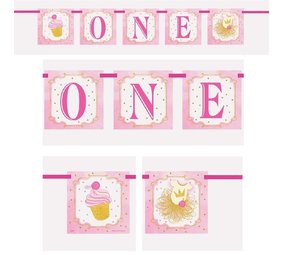 Letterslinger goud- roze ONE Letterslinger goud- roze ONE