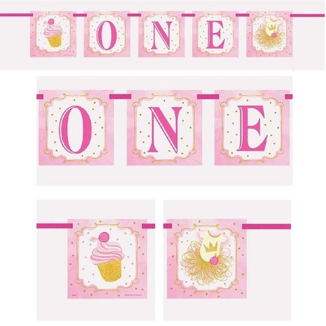 Letterslinger goud- roze ONE