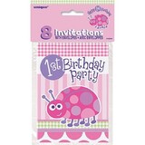 Uitnodiging Ladybug 1st birthday 8 stuks Uitnodiging Ladybug 1st birthday 8 stuks