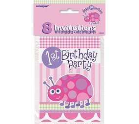 Einladungsmeldebug 1. Geburtstag 8 Stücke Einladungsmeldebug 1. Geburtstag 8 Stücke