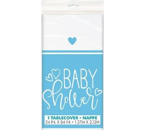 Unique Party Baby Shower tafelkleed hartjes blauw | 137 x 213cm Unique Party Baby Shower tafelkleed hartjes blauw | 137 x 213cm