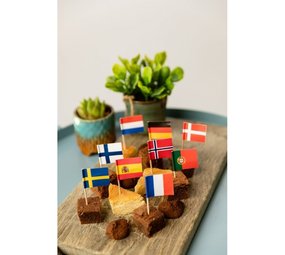 Globos Nordic Prikkers vlag Internationaal | 50 stuks