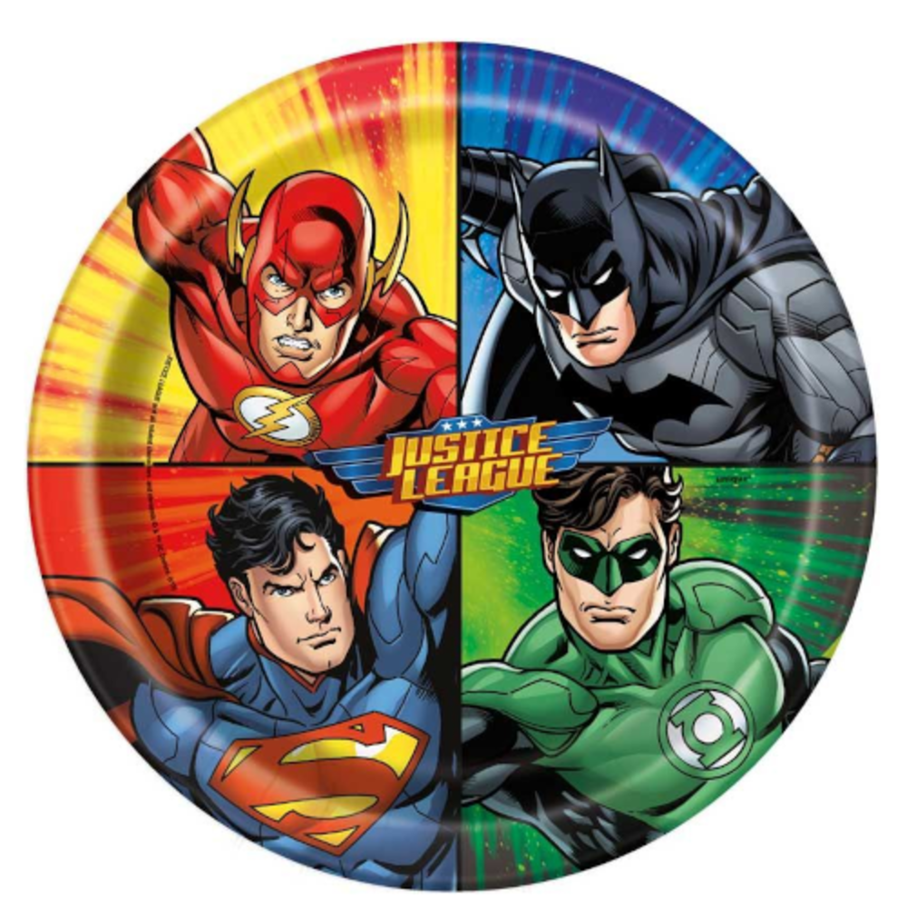 Unique Party Superhelden Justice League Teller 23cm | 8 Stücke Unique Party Superhelden Justice League Teller 23cm | 8 Stücke