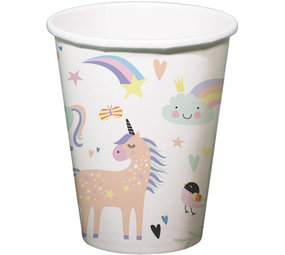 Folat Gobelets Licorne & Arcs-en-ciel 250ml | 6 morceaux Folat Gobelets Licorne & Arcs-en-ciel 250ml | 6 morceaux