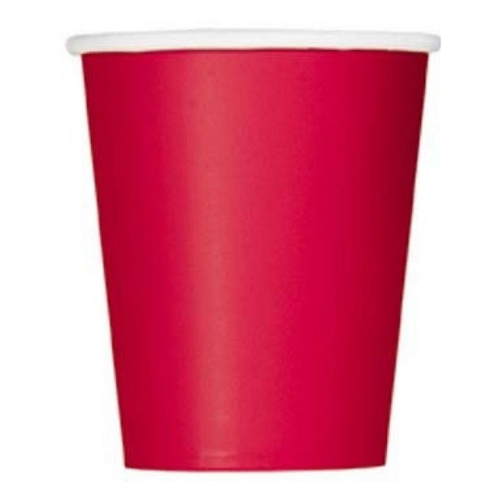 Unique Party Cups Ruby Red 270ml | 8 pieces