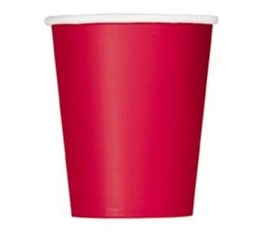 Unique Party Bekers ruby rood 270ml | 8 stuks Unique Party Bekers ruby rood 270ml | 8 stuks