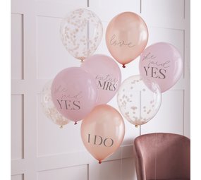 Ginger Ray She Said Yes Balloons Set Pink | 8 balloons