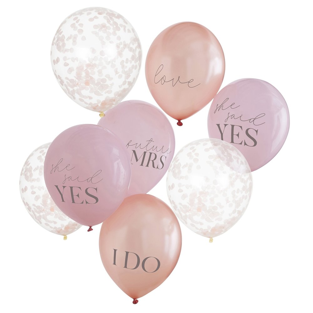 Ginger Ray She said yes Ballonset Pink | 8 Ballons