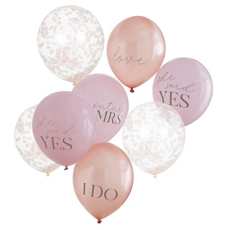 Ginger Ray She said yes ballonnen set Roze | 8 ballonnen
