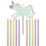 Folat Bougies à gâteau Licorne & arc-en-ciel 10 cm | 11 pièces