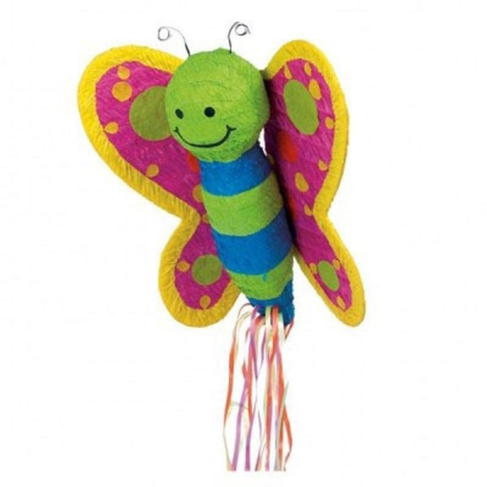 Amscan Pinata 3D Butterfly Movable Wings Blue Stripes Pull Amscan Pinata 3D Butterfly Movable Wings Blue Stripes Pull