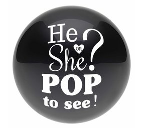 Ballon zwart Gender Reveal Confetti blauw en roze | 60 cm