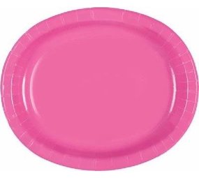 Unique Party Schaal Ovaal Hot Pink 30x25cm | 8 stuks Unique Party Schaal Ovaal Hot Pink 30x25cm | 8 stuks