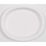 Unique Party Schale Oval Weiß 30x25cm | 8 Stück
