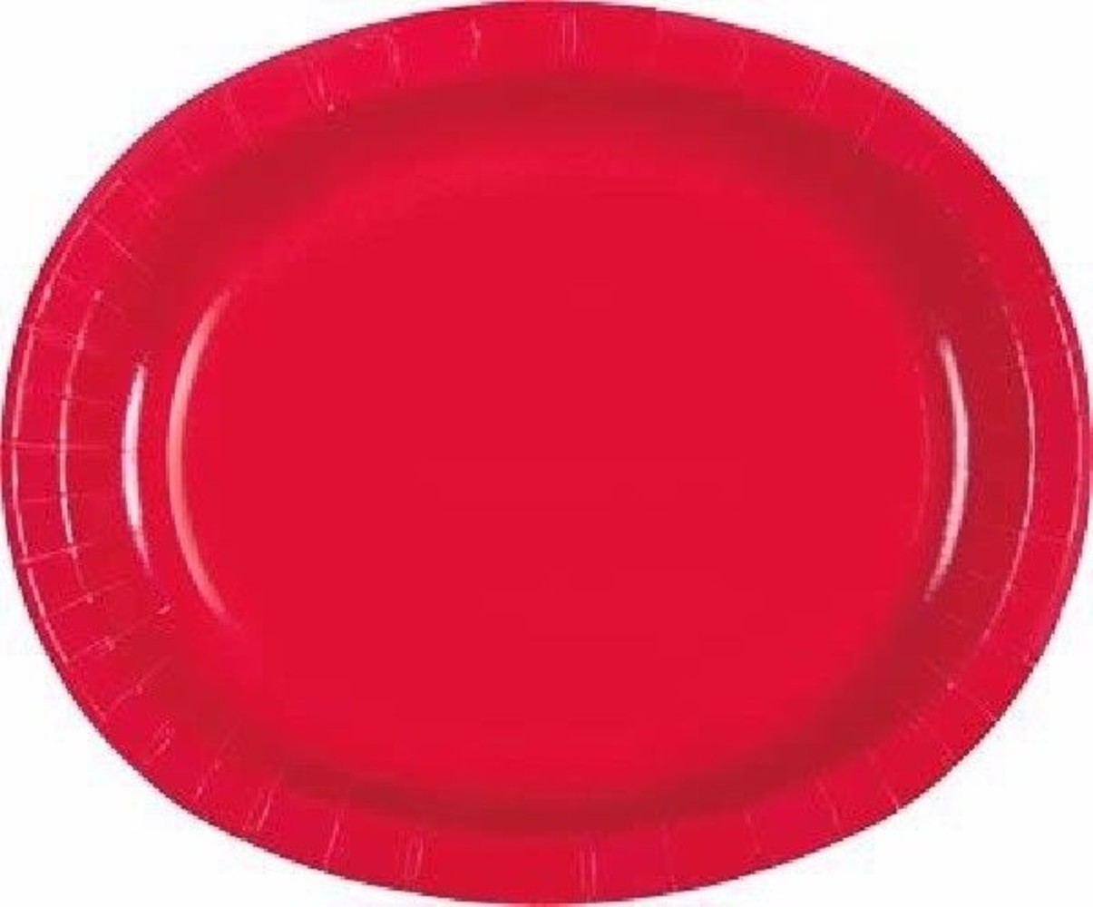 Unique Party Schale Oval Rot 30x25cm | 8 Stück