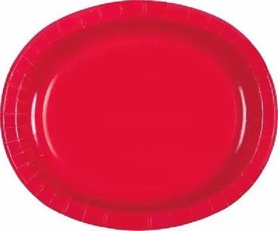 Unique Party Bol Ovale Rouge 30x25cm | 8 pièces
