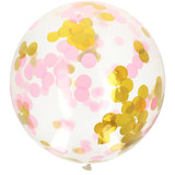 Folat Confetti balloon XL gold and pink 61cm | per Unit Folat Confetti balloon XL gold and pink 61cm | per Unit