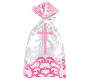 Unique Party Sacs de communion rose 28x12cm | 20 pièces