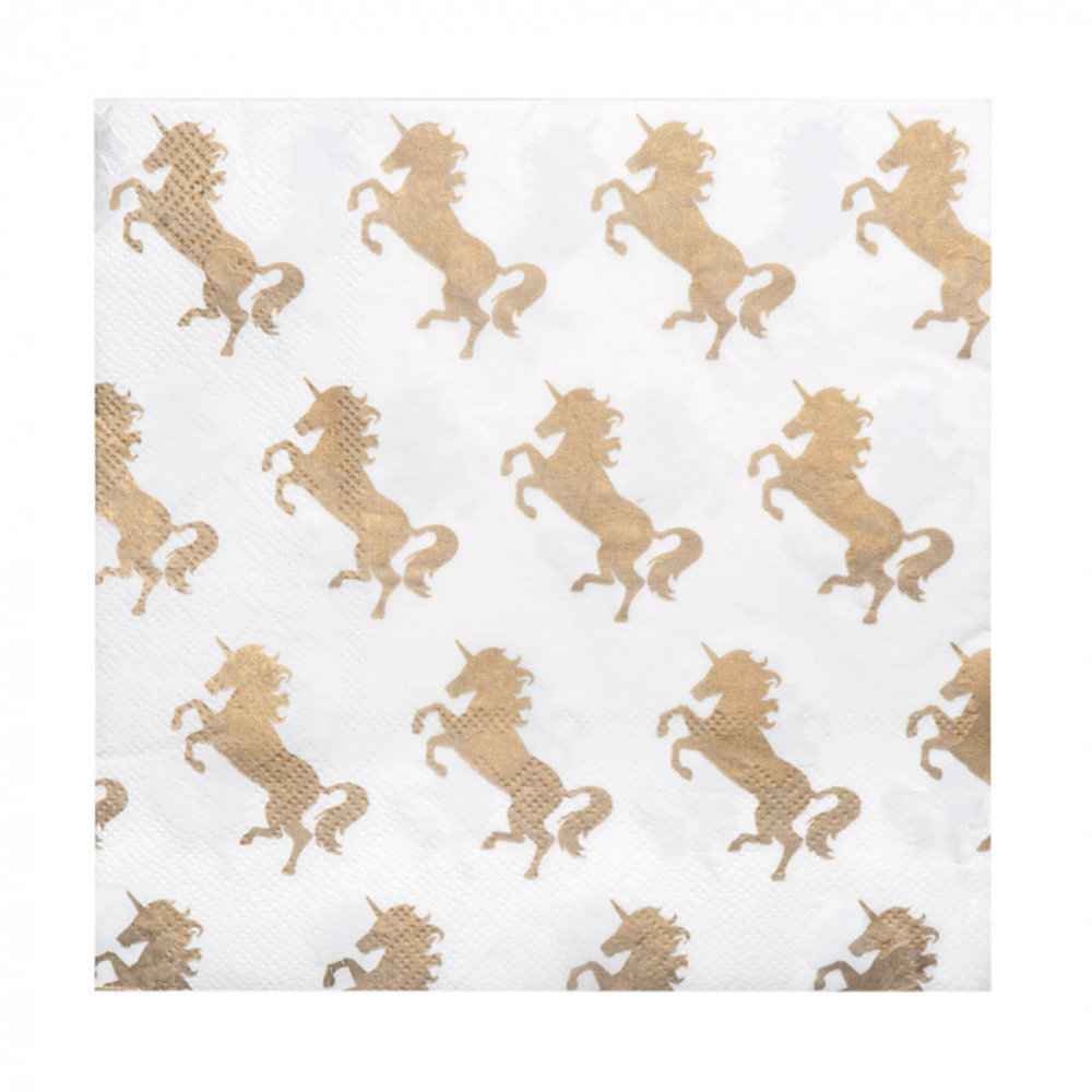 Boland Serviettes Licorne Or 33x33cm | 20 morceaux