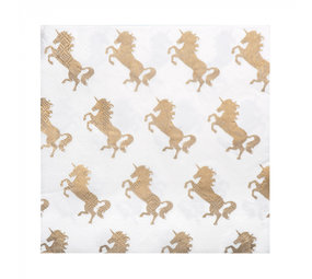 Boland Eenhoorn Goud Servetten 33x33cm | 20 stuks Boland Eenhoorn Goud Servetten 33x33cm | 20 stuks