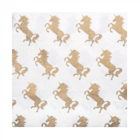 Boland Serviettes Licorne Or 33x33cm | 20 morceaux
