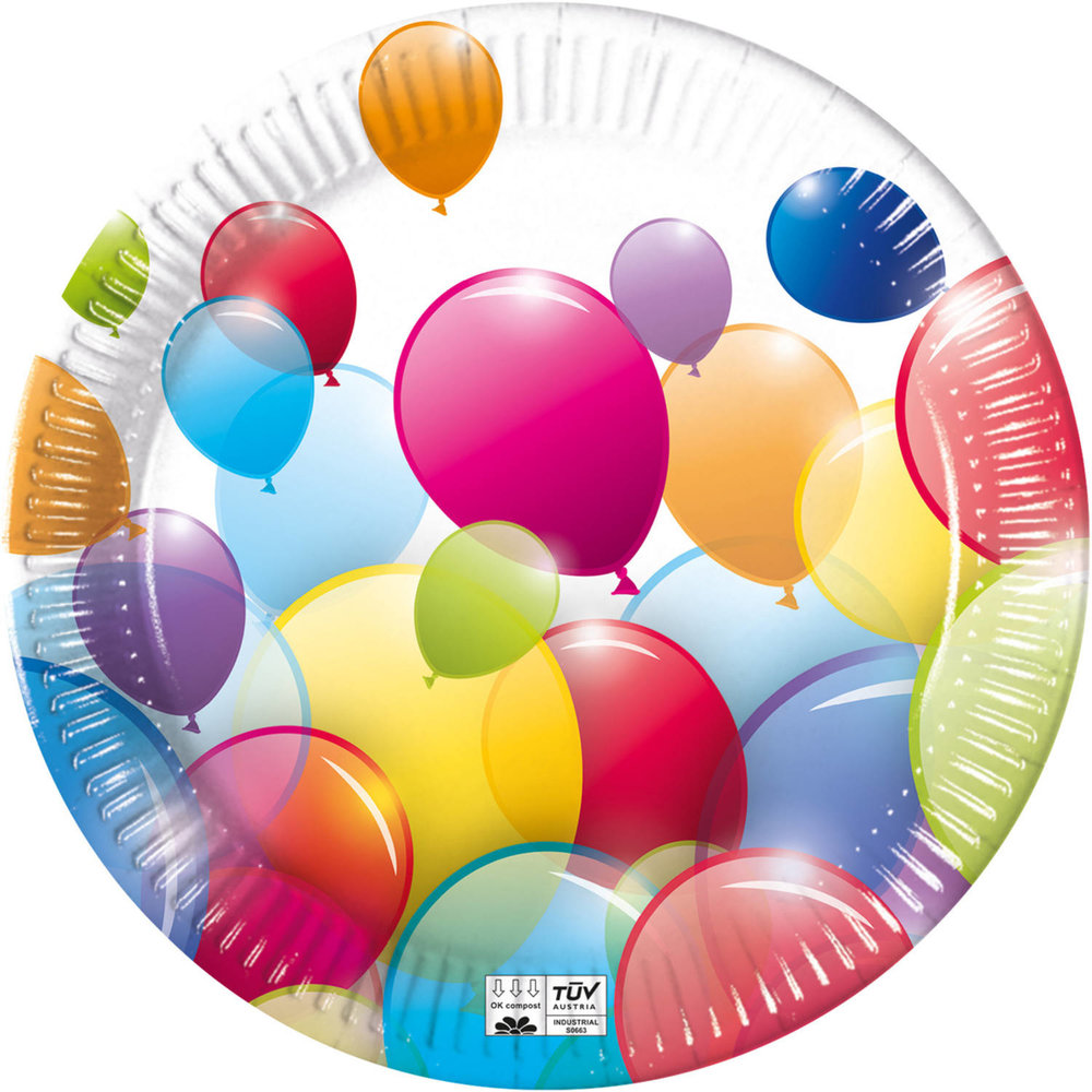 Folat Bord Ballonnen 23cm | 8 stuks