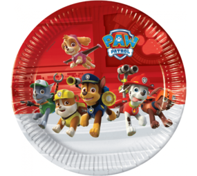 Procos Party Plaque de patrouille de patte rouge 23cm | 8 pièces Procos Party Plaque de patrouille de patte rouge 23cm | 8 pièces