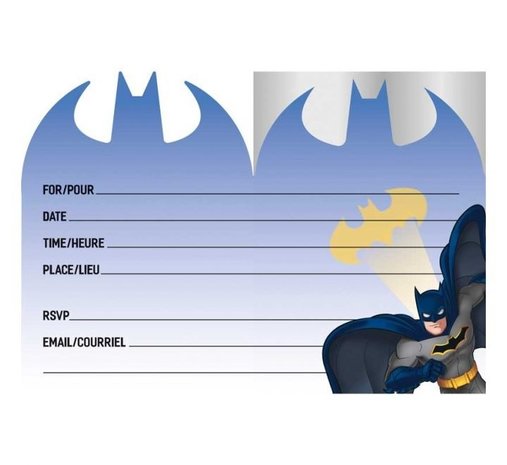Unique Party Invitations Batman | 8 pièces
