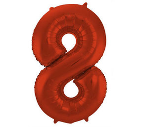 Folat Ballon aluminium numéro 8 Rouge Métallisé Mat | 86cm Folat Ballon aluminium numéro 8 Rouge Métallisé Mat | 86cm