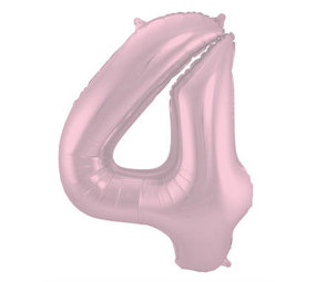 Folat Ballon aluminium numéro 4 Mat Rose Pastel | 86cm Folat Ballon aluminium numéro 4 Mat Rose Pastel | 86cm