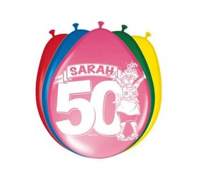 Folat Ballon 50 jaar Sarah 30cm | 8 stuks