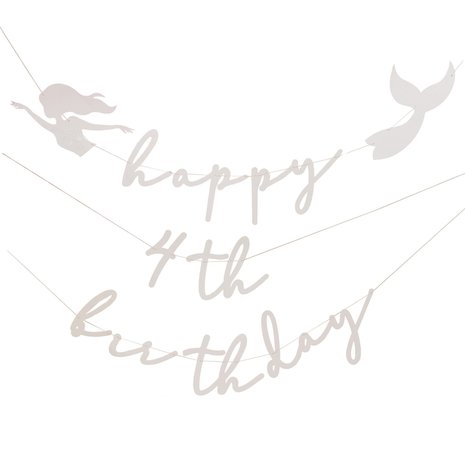 Ginger Ray Magic Mermaid Letterslinger Happy Birthday met Leeftijd 2x2mtr | per set