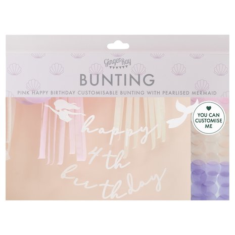 Ginger Ray Magic Mermaid Buchstabengirlande Happy Birthday mit Alter 2x2mtr | pro Satz