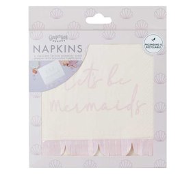 Ginger Ray Magic Mermaid Napkins 16x16cm | 16 pieces Ginger Ray Magic Mermaid Napkins 16x16cm | 16 pieces