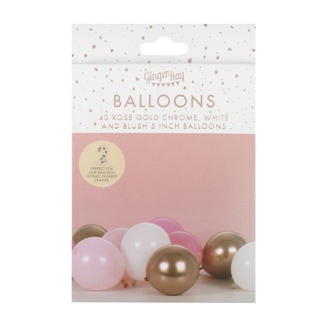 Ginger Ray Blush and rosé gold balloons 40 pieces Ginger Ray Blush and rosé gold balloons 40 pieces