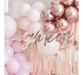 Ginger Ray Buchstaben Girlande Roségold "eighteen" | pro Stück