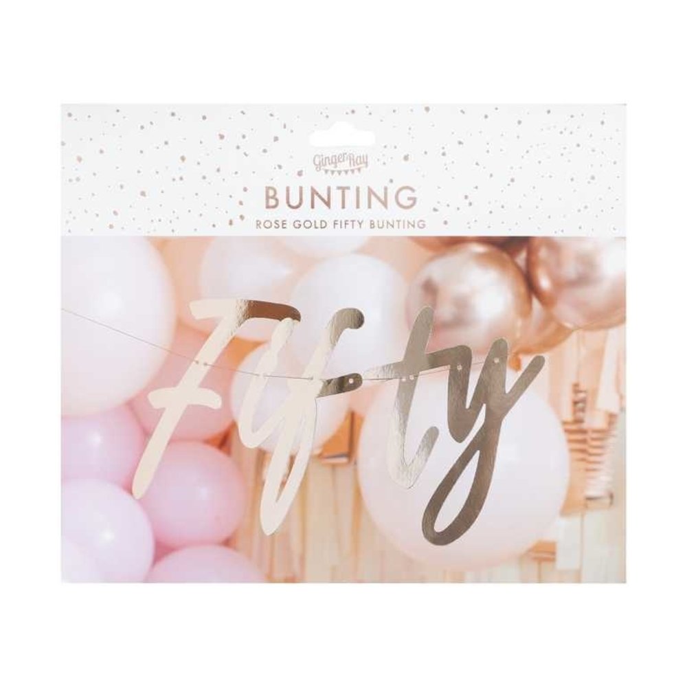 Ginger Ray Buchstaben Girlande Roségold "fifty" | pro Stück