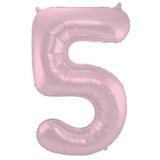 Folat Ballon aluminium numéro 5 Mat Rose Pastel | 86cm Folat Ballon aluminium numéro 5 Mat Rose Pastel | 86cm