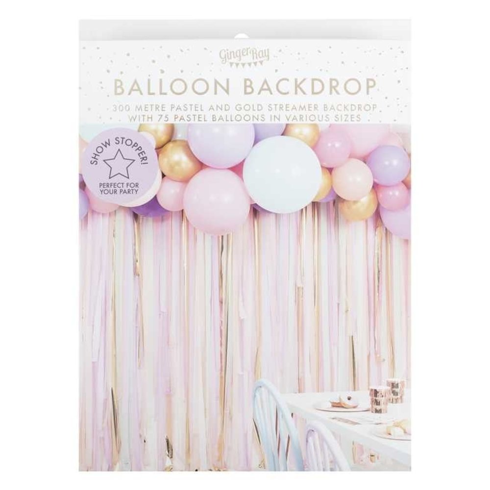 Ginger Ray Toile de fond Ballons pastel et streamers | par kit Ginger Ray Toile de fond Ballons pastel et streamers | par kit