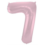 Folat Folie ballon cijfer 7 Mat Pastel Pink | 86cm Folat Folie ballon cijfer 7 Mat Pastel Pink | 86cm