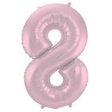 Folat Folie Balloon Number 8 Mat Pastel Pink | 86cm Folat Folie Balloon Number 8 Mat Pastel Pink | 86cm