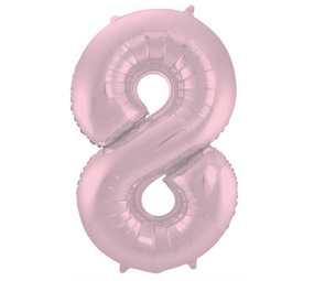 Folat Ballon aluminium numéro 8 Mat Rose Pastel | 86cm Folat Ballon aluminium numéro 8 Mat Rose Pastel | 86cm